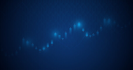 Poster - Stock market candlestick chart. Business stock market background