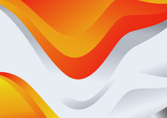 Wall Mural - Red and Orange Wave Background Template with Space for Your Text