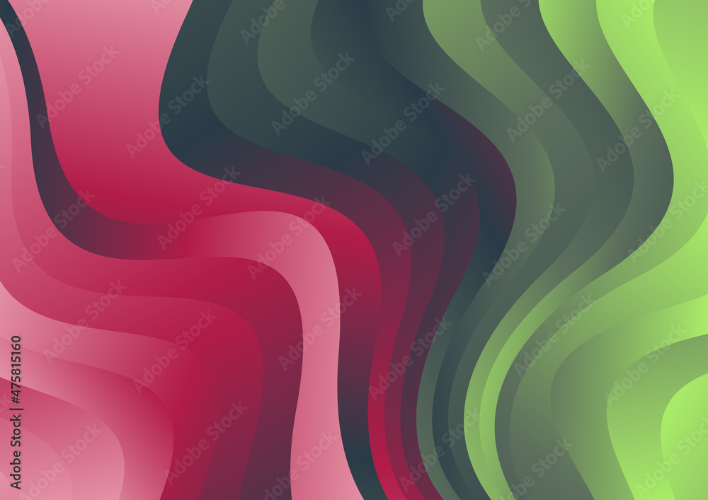 Abstract Pink and Green Gradient Wavy Background Vector Eps Stock ...