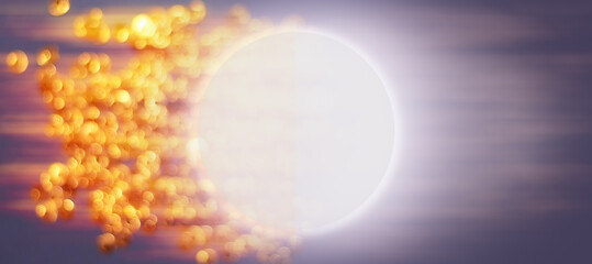 Wall Mural - background with blurry lights and center for your text