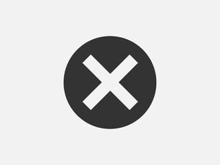 Poster - Close icon vector sign. Cancel symbol web design. Error, denied, avoid or wrong data button.