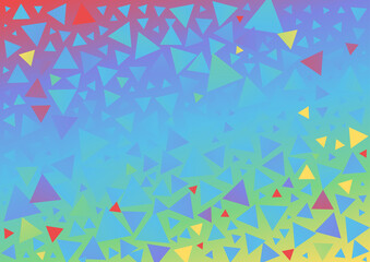 Wall Mural - Red Yellow and Blue Gradient Triangular Pattern Background