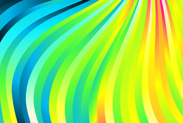 Wall Mural - Abstract Blue Green and Yellow Gradient Wavy Stripes Pattern background