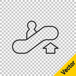 © Kostiantyn - Black line Escalator up icon isolated on transparent background. Vector