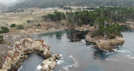 Wall Mural - An aerial view of Big Sur rocky coast in California