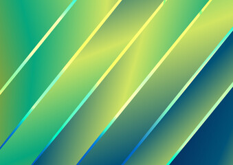 Wall Mural - Abstract Blue Green and Yellow Gradient Shiny Diagonal Lines Background