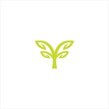 Letter Y F Logo Vector Template Leaf
