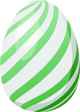 Easter Egg With Green Spiral Pattern Vector