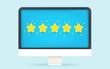 Aufkleber - Five stars feedback. 3d vector illustration