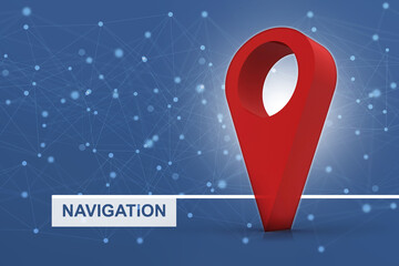 Poster - 3d rendering Red map pointer

