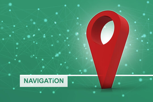 3d rendering Red map pointer
