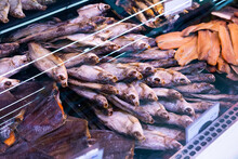 Dried Fish Chekhon On The Counter Of The Store