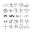 Metaverse line icon set with  VR, Virtual reality, Game, Futuristic Cyber and metaverse concept more, 256x256 pixel perfect icon vector, editable stroke.