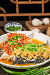 Poster - Steamed fish head with diced hot red peppers