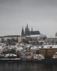 Sticker - Scenic shot of the cityscape of Prague, Czech Republic, and the Vltava river