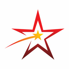 Wall Mural - shooting star color line logo design