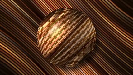 Poster - Abstract visualization of space and time distortion, seamless loop. Motion. Sphere with glowing lines, view inside of black hole in space.