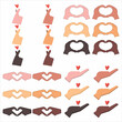 © Alena Abramova - A set of hands of different cultures, shows different gestures of the heart. The hands of people of different nationalities show the heart. Vector illustration in flat style. Design elements
