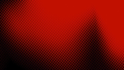 Poster - Dots halftone red black color pattern gradient texture  background.