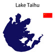 silhouette of lake Taihu vector