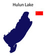 silhouette of a  lake  Hulun vector