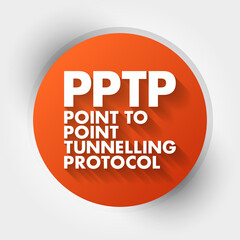 Aufkleber - pptp - point to point tunnelling protocol acronym, technology concept background