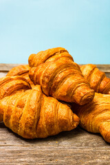 Sticker - Fresh and delicious croissants isolated. French breakfast concept.