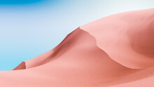 Pale Pink Dunes And Dark Blue Sky. Desert Dunes Landscape With Contrast Skies. Minimal Abstract Background. 3d Rendering