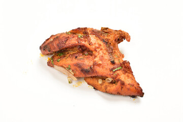 Wall Mural - Roasted Chicken Breast on White background