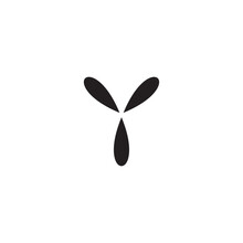 Three Leaf Letter Y Simple Symbol Logo Vector