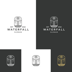 Wall Mural - Waterfall logo icon design template 