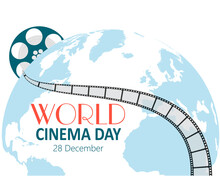 Vector Design In Flat Style For World Cinema Day 28 December.