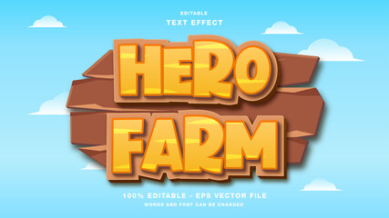 Wall Mural - Hero Farm Cartoon Game Text Effect