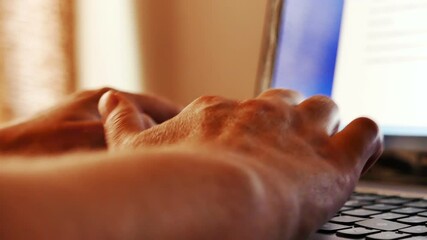 Canvas Print - A closeup shot of female hands typing on laptop keyboard in HD