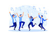 © Alwie99d - group of people dancing and having fun to the music vector flat modern design illustration