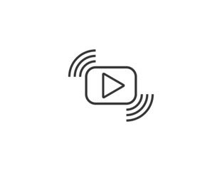 Poster - Video streaming, outline icon. Vector illustration.