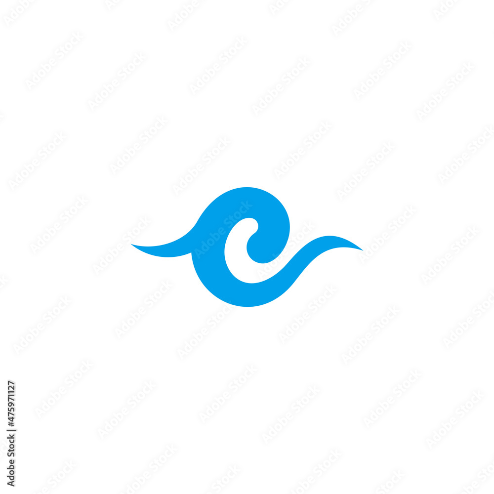 letter e eco blue water waves curves spiral logo vector Stock Vector ...