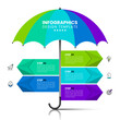 Infographic template with icons and 5 options or steps. Umbrella.