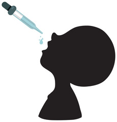 Wall Mural - Silhouette of a kid receiving polio vaccine