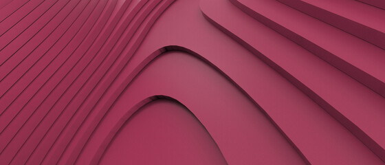 Poster - Abstract Background. Geometric Shape curve for banner and Creative ideas with folding on Pink. copy space, digital, banner, website -3d Rendering