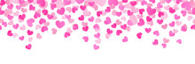 Pink Heart Banner Design On White Background