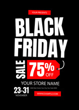 Wall Banner Black Friday And Post In Social Media