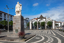 Portugal, Azores, Ponta Delgada, Monument Of Goncalo Velho Cabral - Explorer And Commander In Military Order Of Christ
