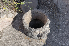 Remains  Of A Toilet In A Living Room In Ruins Of The Greek - Roman City Of The 3rd Century BC - The 8th Century AD Hippus - Susita On The Golan Heights Near The Sea Of Galilee - Kineret, Israel