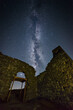 The Milky Way galaxy seen above the ruins of the Enisala citadel