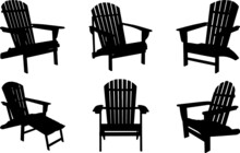 Adirondack Chairs Silhouettes SVG Adirondack Chairs Clipart
