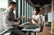 © bnenin - Perspective business people with masks, finding a best solution for the company.