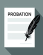 probation paper, feather and ink, vector illustration 