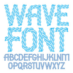 Poster - Set of vector bold capital alphabet letters isolated created with abstract curvy lines.