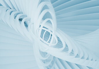 Poster - Geometric pattern of white stripes. Abstract geometry. Background with ovals. Background for a presentation, advertisement, or booklet. Fancy pattern of geometric shapes. 3d rendering.